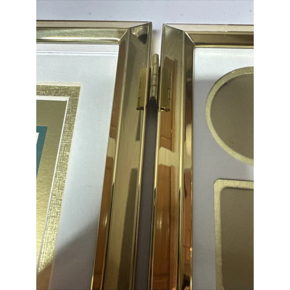 Windsor Browne GOLD Hinged Double Side Solid Brass Table Top Frame 1993 Korea